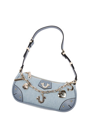 Horseshoe Chain Denim Shoulder Bag image number 7