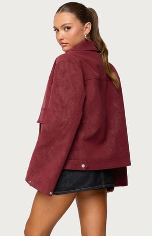 Annabelle Oversized Faux Suede Jacket image number 3