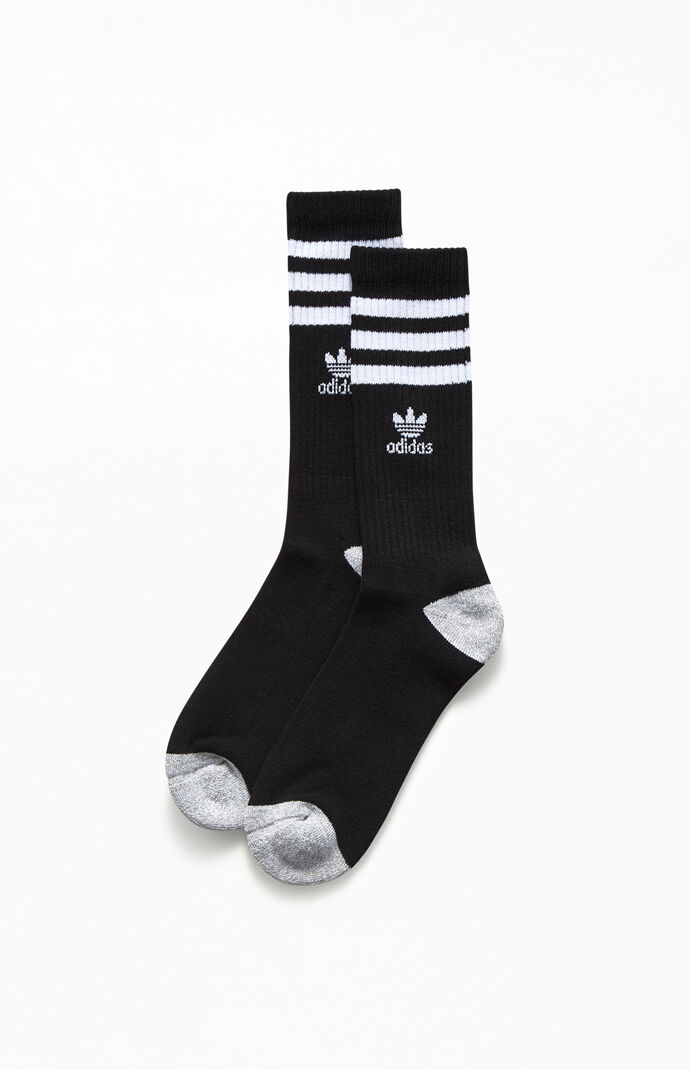 Black & White Recycled Roller Crew Socks