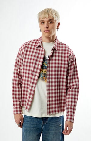 Red Plaid Long Sleeve Button Down Shirt image number 1