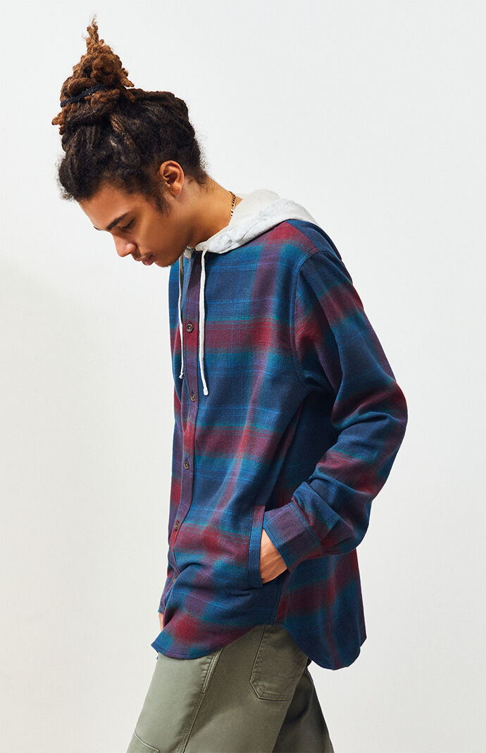 Linko Hooded Plaid Flannel Shirt