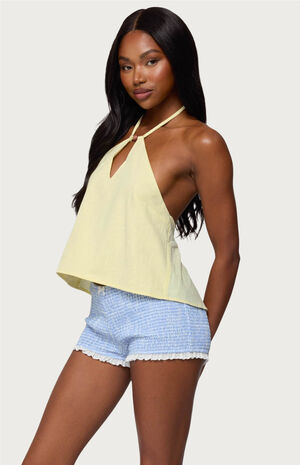 Oliviana Linen Look Halter Top image number 2