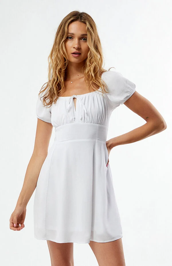 la hearts dainty trim tie mini dress LA Hearts Tie Strap Mini Dress