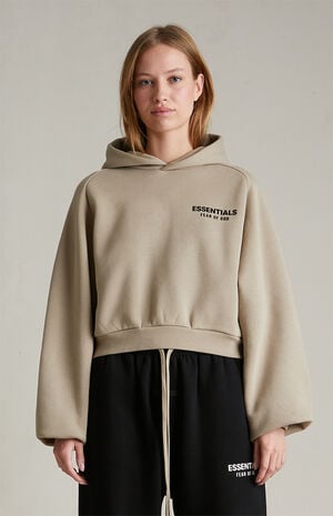 Women's Desert Sand Fleece Cropped Hoodie image number 2