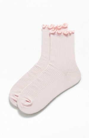 Solid Ruffle Socks image number 1