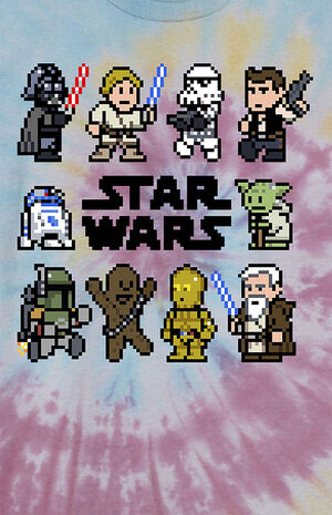 Kids Pixel Star Wars Tie Dyed T-Shirt image number 2