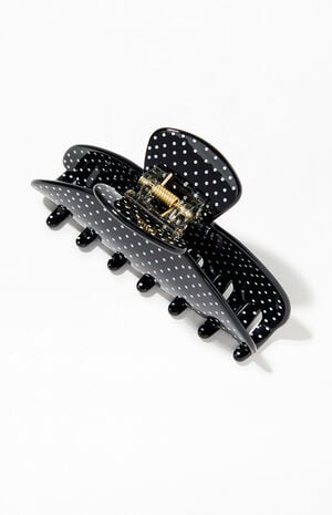 Black Polka Dot Hair Claw Clip image number 2