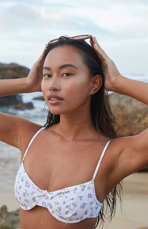rechtdoor logboek Ongunstig PacSun Eco Floral Sofia Bow Bralette Bikini Top | PacSun