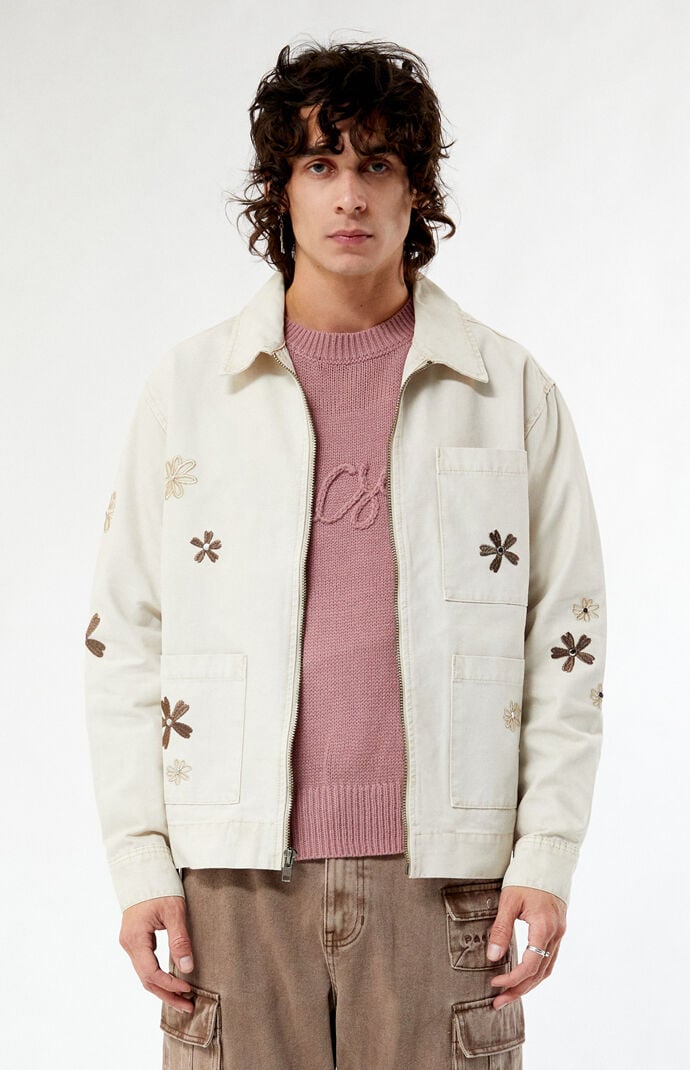 épine arm logo jacket flower Pacsun Floral Applique Jacket | PacSun