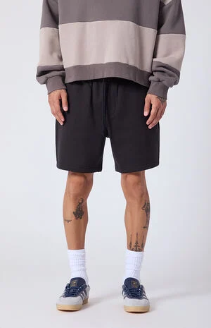 Fleece Black Sweat Shorts image number 2