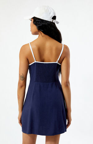 Contrast Linen Mini Dress image number 4