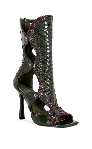 Women's Indrani Olive Gladiator Stiletto Sandal Booties image number 2