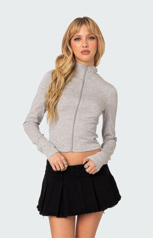 Tessa High Neck Zip Up Cardigan image number 1