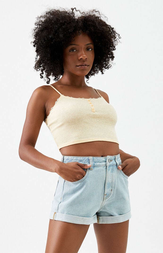 PacSun Light Blue Denim Mom Shorts PacSun