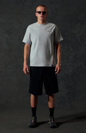 Black Standard Long Fleece Sweat Shorts image number 2