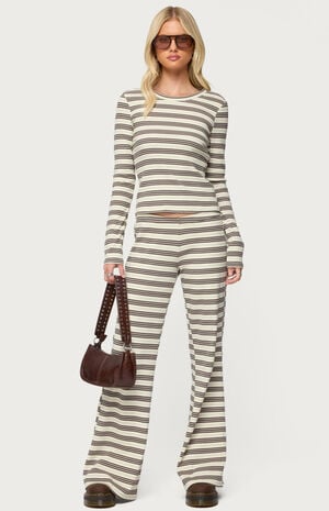 Avalie Striped Ribbed Long Sleeve T-Shirt image number 5
