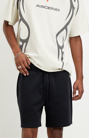 Fleece Black Sweat Shorts image number 5