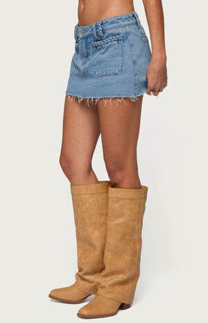 Gloriana Braided Denim Mini Skort image number 2
