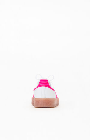 Kids White & Pink Samba Shoes image number 3