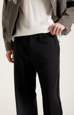 Black Straight Leg Linen Pants image number 5
