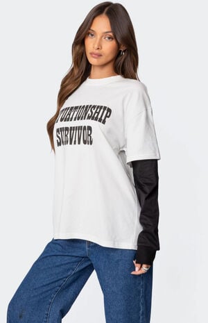 Situationship Oversized Layered T-Shirt image number 3