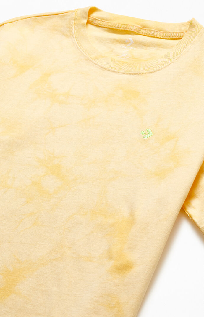 Yellow Tie-Dyed Embroidered T-Shirt