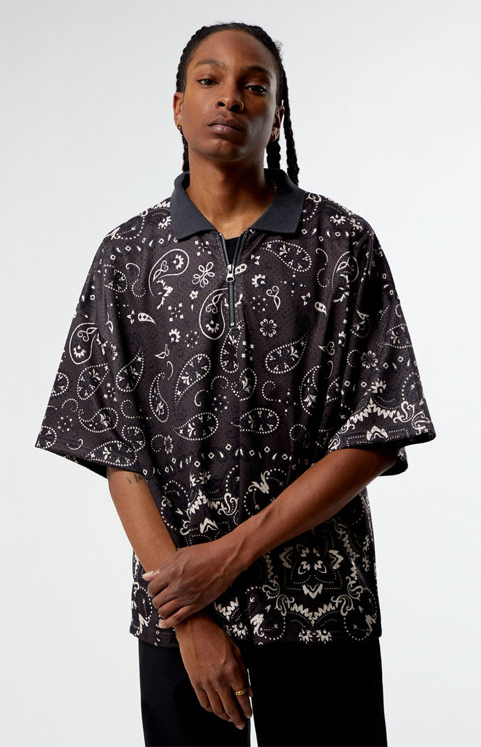 Pacsun Mesh Zip Paisley Shirt | Pacsun