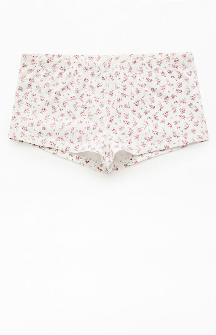 John Galt White Floral Bow Boxer Shorts