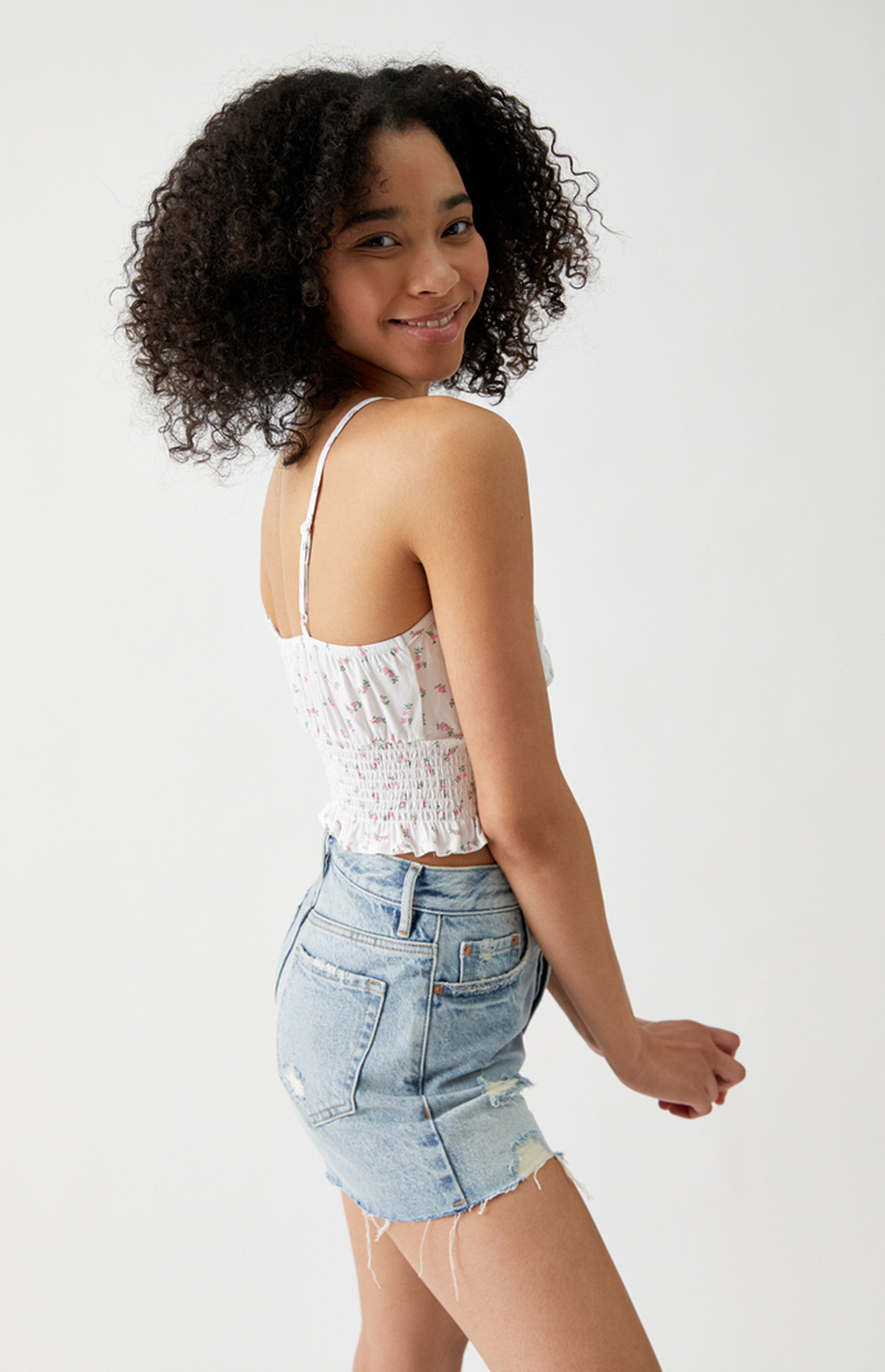 LA Hearts Button Front Smocked Cami Top | PacSun