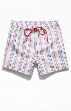 Pink Stripe 15" Swim Trunks image number 1
