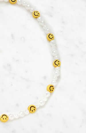 La Hearts Smiley Pearl Necklace Pacsun