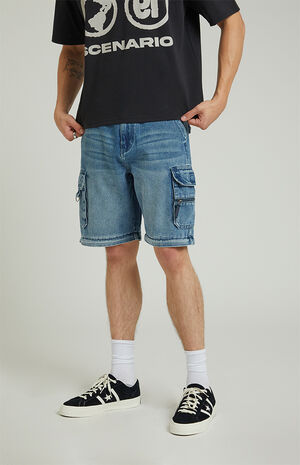 Dylan Zip Off Cargo Baggy Jeans Medium Blue image number 6