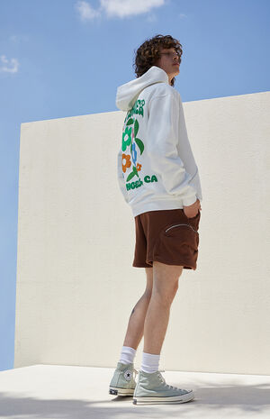Brown Fleece Cargo Sweat Shorts image number 3