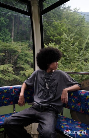 Cutoff Waffle Knit T-Shirt image number 1