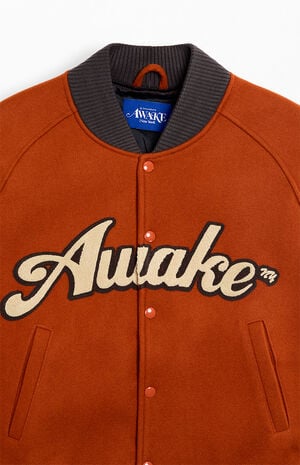 Melton Wool Chenille Logo Varsity Jacket image number 2
