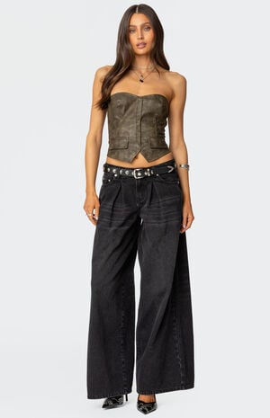 Maysen Faux Leather Corset image number 2