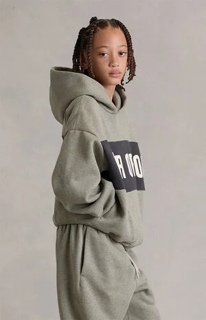 Kids Paneled Cropped Relaxed Hoodie image number 3