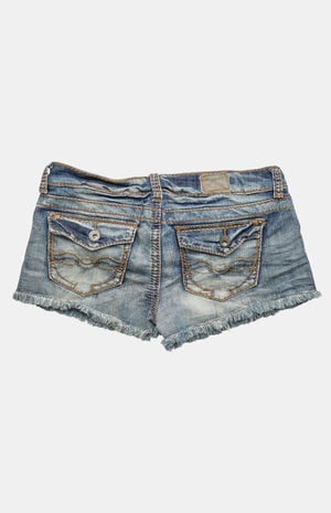 2000s Light Indigo Y2K Low Rise Micro Jean Shorts image number 2