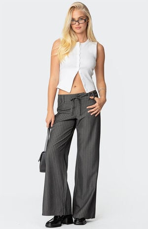 Mayla Wide Leg Pinstripe Trousers image number 1