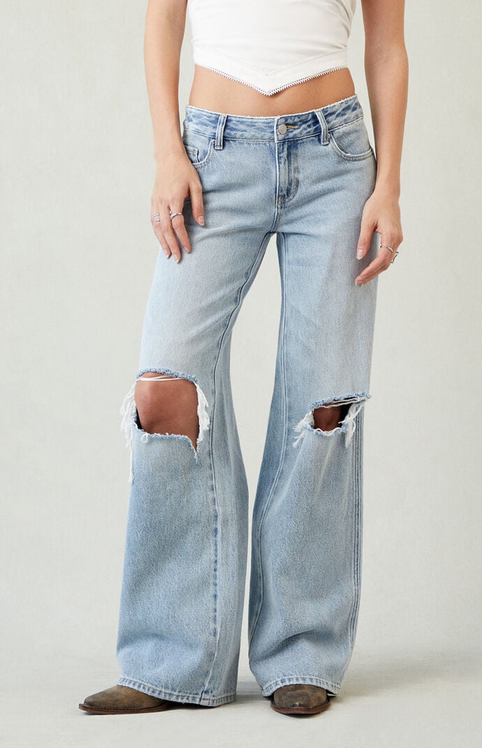 デニム・ジーパン BOHEMSEO KNEE OPEN RIPPED WIDE JEANS 2colors 41dHj-TUYrL.jpg
