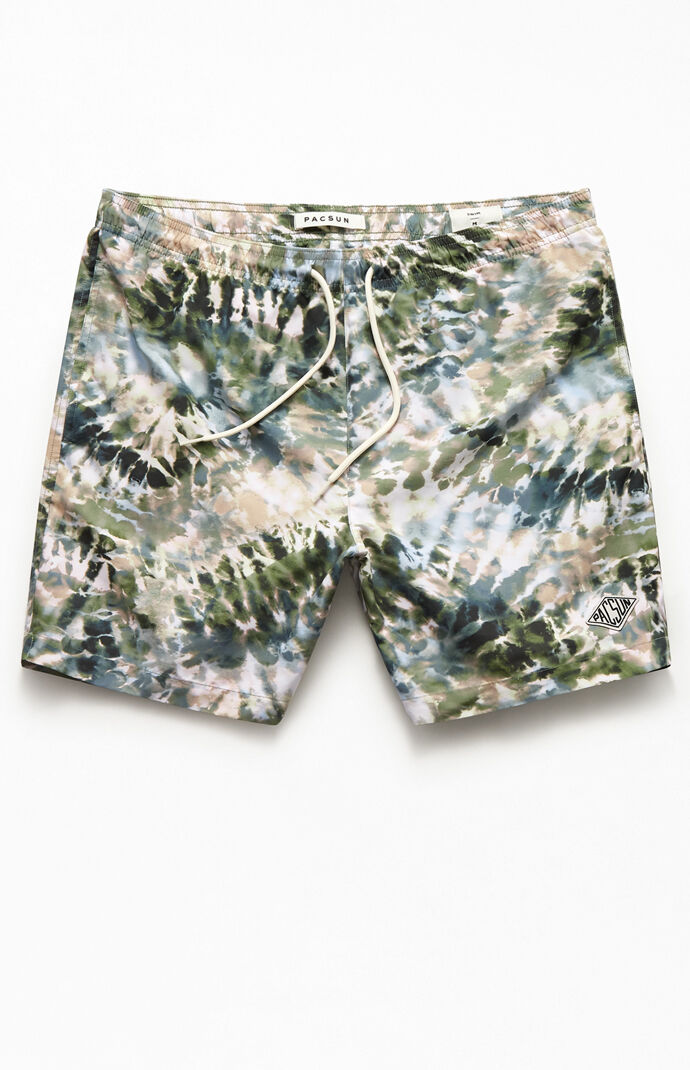 Spiral Dye Effect 17" Swim Trunks