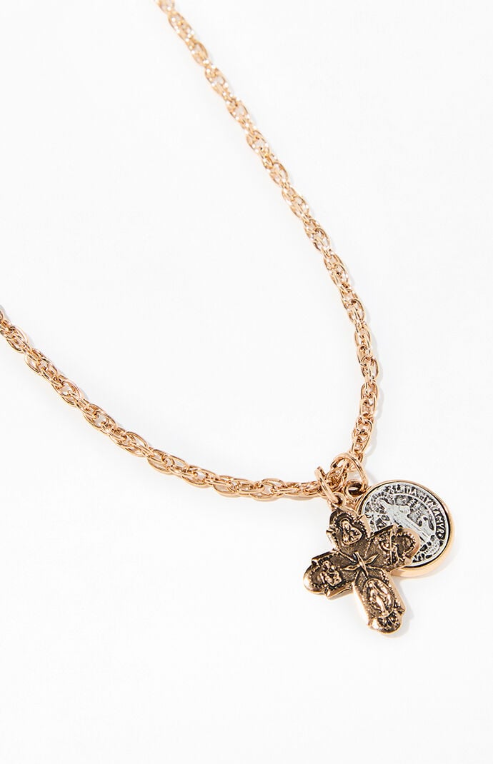 Pacsun Gold Cross Pendant Necklace