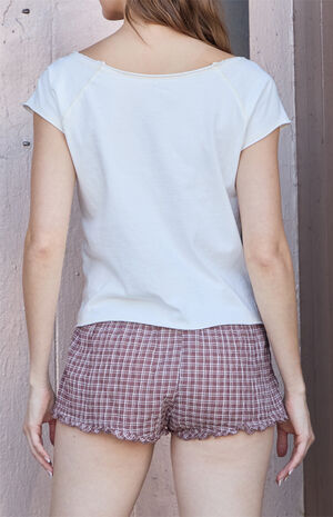 Gingham Plaid Ruffle Micro Shorts image number 3