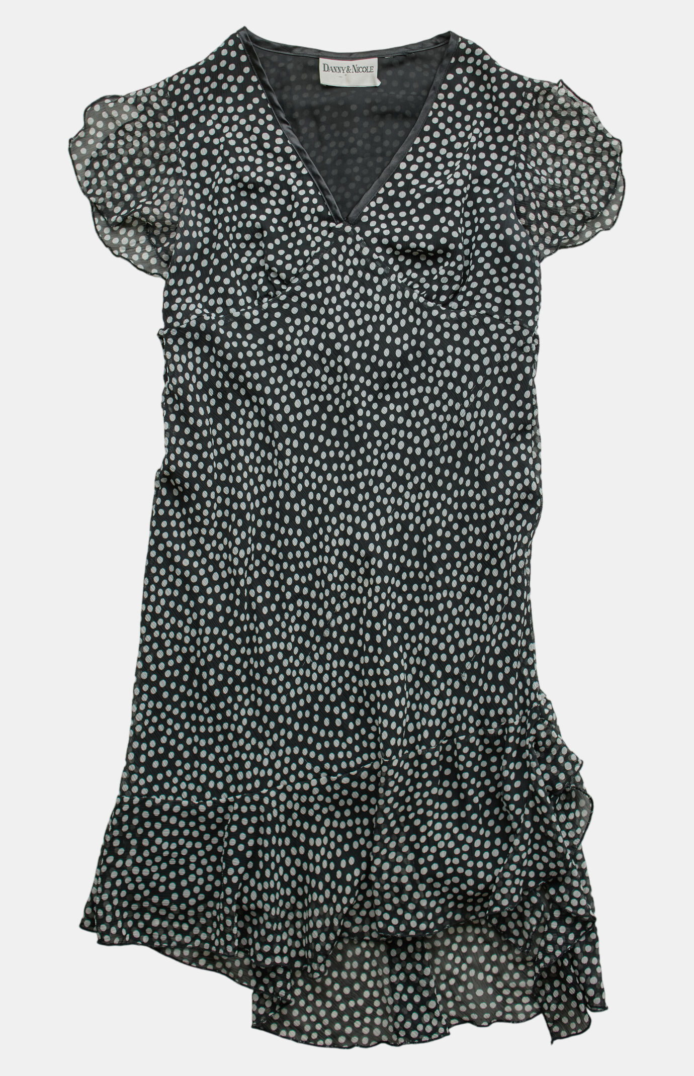 PS VINTAGE 2000s Polka Dot Ruffle Knee Length Dress