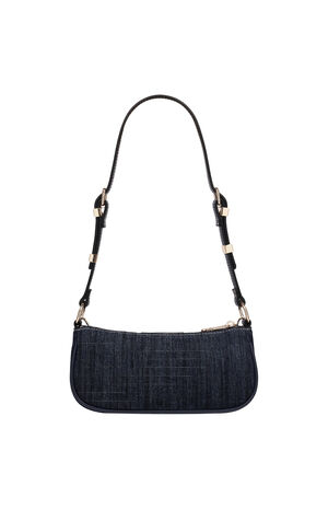 Chain & Studs Dark Denim Shoulder Bag image number 4