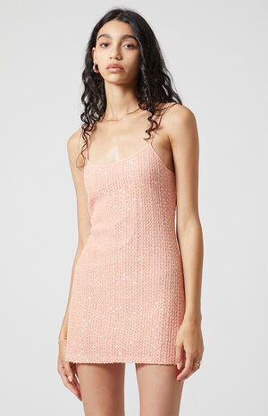 Sparkle Scoop Neck Mini Dress image number 3