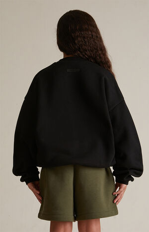 Kids Black Fleece Crew Neck Sweatshirt image number 4