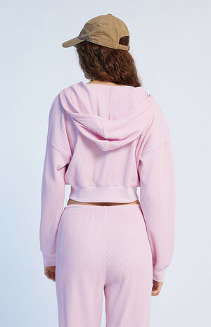 Waffle Knit Full Zip Sweatshirt image number 3