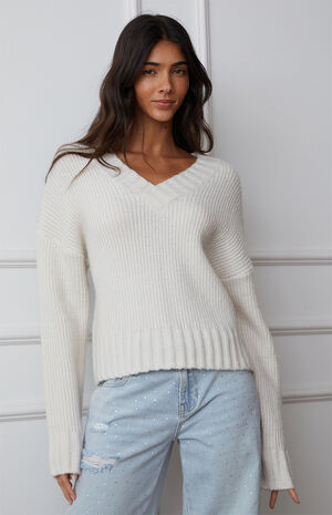 Becca Overlapped V-Neck Sweater image number 2