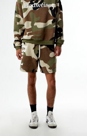 By Pacsun Camo Serif Fleece Sweat Shorts image number 2